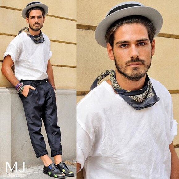 K15 Blue Kerchief, head cover,  so versatile Set of 2 Bandanas 21" x 21" - Picture 11 of 11